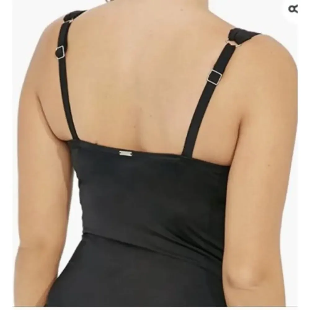 Panache Annalise Underwire Ruched Tankini Butterfly Swim Top Women Sz 32D - Picture 3 of 9